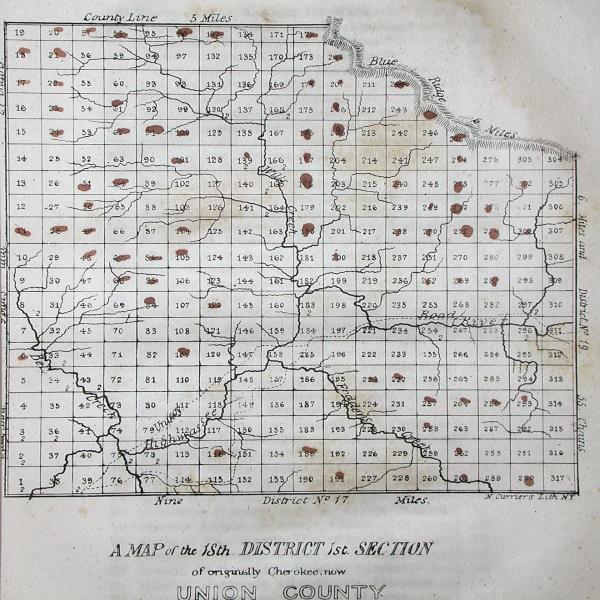 Land lottery map of Cherokee territory in Georgia | Teach US History